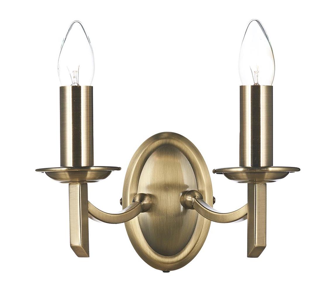 Där Lighting AMB0975 - Kinkiet AMBASSADOR 2xE14/40W/230V mosiądz
