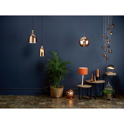 Där Lighting AUR1564 - Żyrandol na linkach AURELIA 15xG4/10W/230V czarny/miedziany