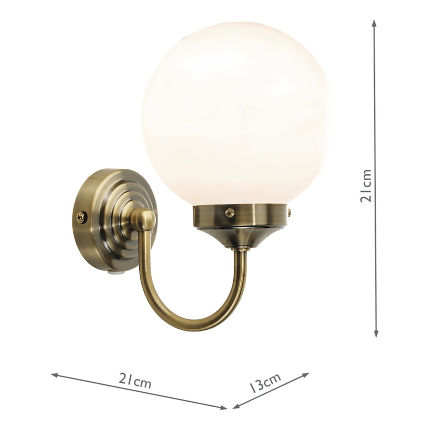Där Lighting BAR0775 - Kinkiet łazienkowy BARCLAY 1xE14/40W/230V IP44 mosiądz