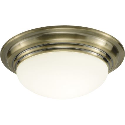 Där Lighting BAR5275 - Lampa sufitowa do łazienki BARCLAY 1xE27/60W/230V śr. 31 cm mosiądz