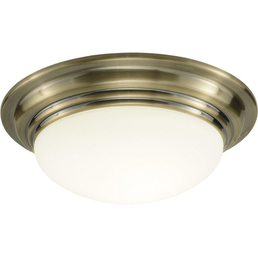 Där Lighting BAR5275 - Lampa sufitowa do łazienki BARCLAY 1xE27/60W/230V śr. 31 cm mosiądz