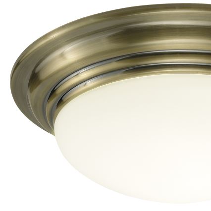 Där Lighting BAR5275 - Lampa sufitowa do łazienki BARCLAY 1xE27/60W/230V śr. 31 cm mosiądz