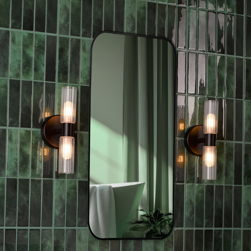 Där Lighting BOL0922 - Kinkiet łazienkowy BOLTON 2xG9/5W/230V IP44 czarny