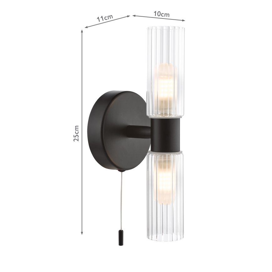 Där Lighting BOL0922 - Kinkiet łazienkowy BOLTON 2xG9/5W/230V IP44 czarny