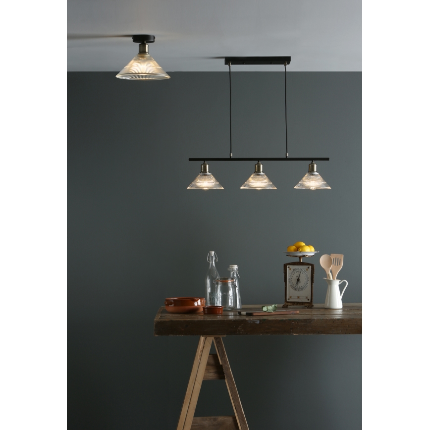 Där Lighting BOY0175 - Lampa sufitowa BOYD 1xE27/60W/230V Ø25 cm mosiądz/przezroczyste