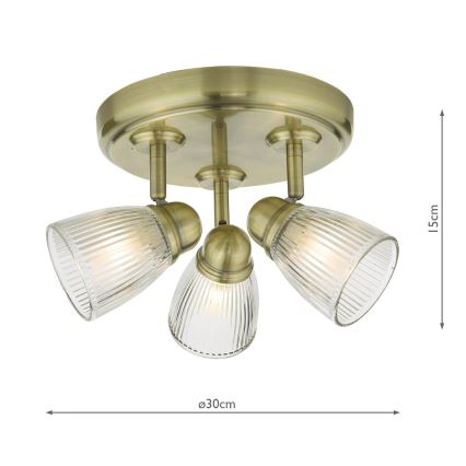 Där Lighting CED7675 - Łazienna oprawa punktowa CEDRIC 3xG9/25W/230V IP44 mosiądz