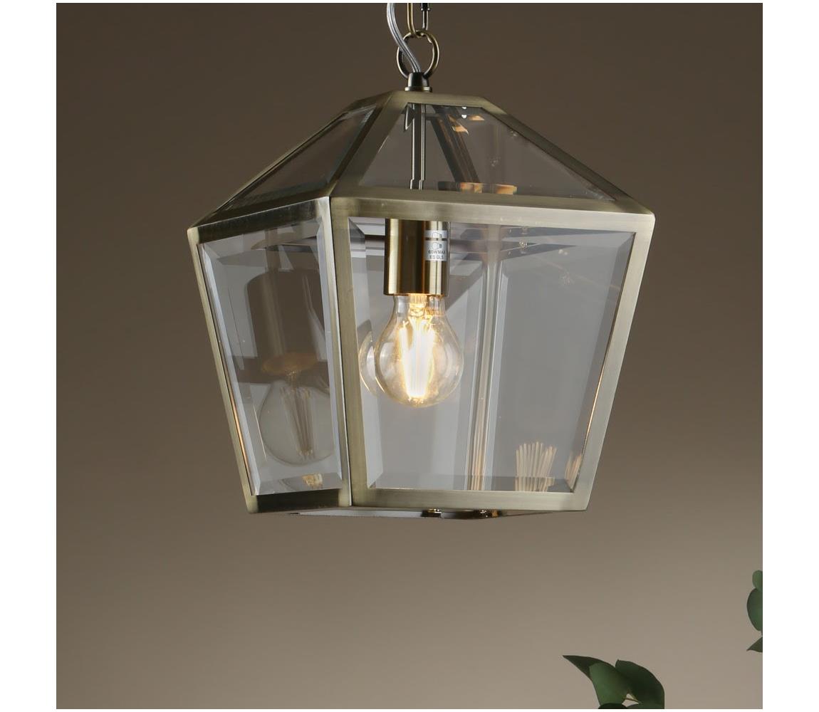 Där Lighting CHU0175 - Żyrandol na łańcuchu CHURCHILL 1xE27/60W/230V mosiądz