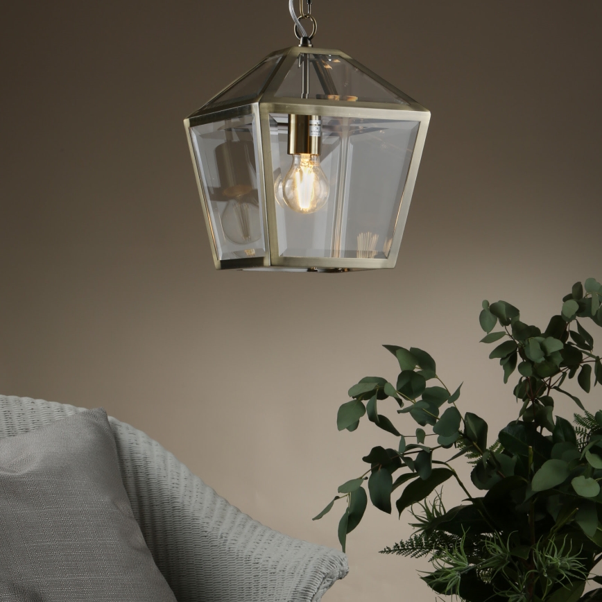Där Lighting CHU0175 - Żyrandol na łańcuchu CHURCHILL 1xE27/60W/230V mosiądz