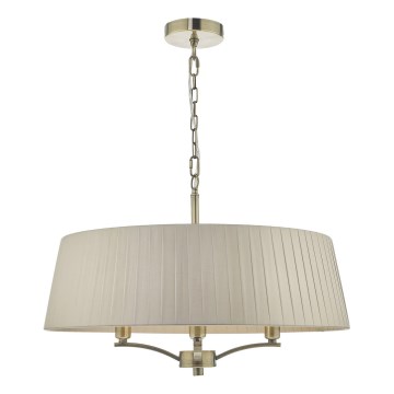 Där Lighting CRI0429 - Żyrandol na łańcuchu CRISTIN 4xE14/40W/230V, mosiądz/taupe