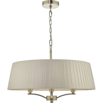 Där Lighting CRI0429 - Żyrandol na łańcuchu CRISTIN 4xE14/40W/230V, mosiądz/taupe