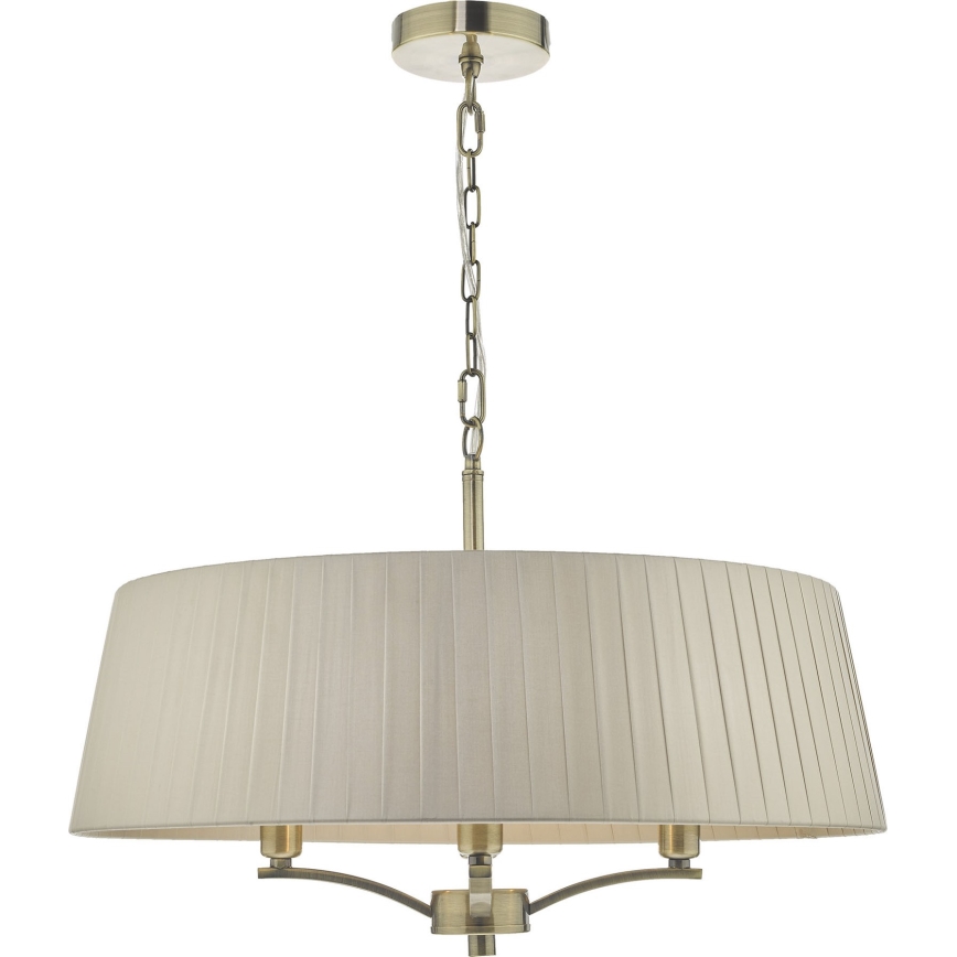 Där Lighting CRI0429 - Żyrandol na łańcuchu CRISTIN 4xE14/40W/230V, mosiądz/taupe