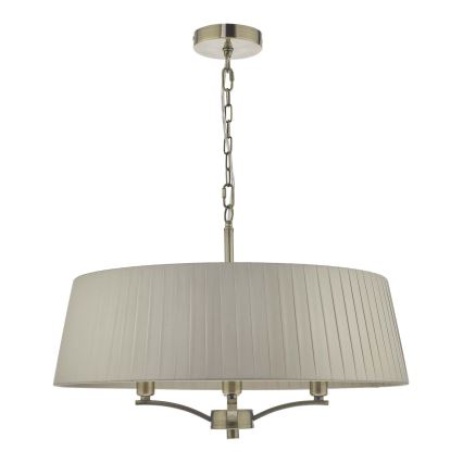 Där Lighting CRI0429 - Żyrandol na łańcuchu CRISTIN 4xE14/40W/230V, mosiądz/taupe