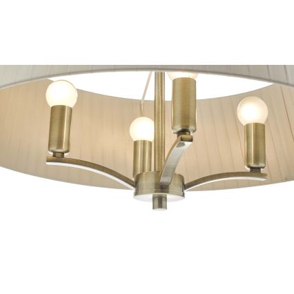 Där Lighting CRI0429 - Żyrandol na łańcuchu CRISTIN 4xE14/40W/230V, mosiądz/taupe