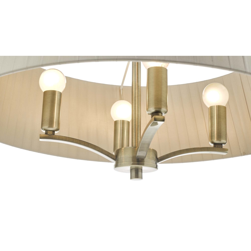 Där Lighting CRI0429 - Żyrandol na łańcuchu CRISTIN 4xE14/40W/230V, mosiądz/taupe