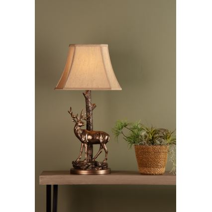 Där Lighting GUL5545-X - Lampa stołowa GULLIVER 1xE27/60W/230V beżowa/brązowa