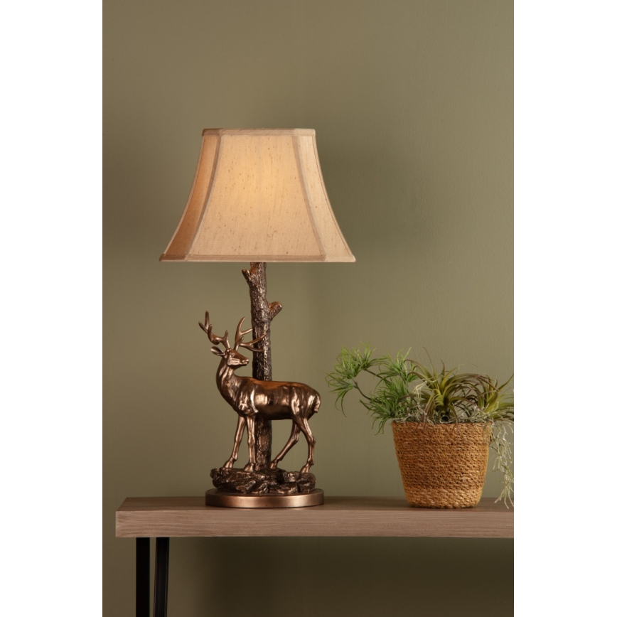 Där Lighting GUL5545-X - Lampa stołowa GULLIVER 1xE27/60W/230V beżowa/brązowa