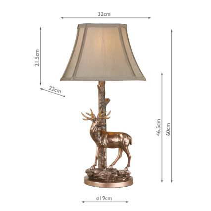 Där Lighting GUL5545-X - Lampa stołowa GULLIVER 1xE27/60W/230V beżowa/brązowa
