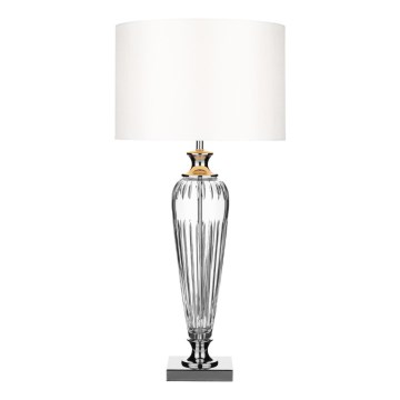 Där Lighting HIN4208 - Lampa stołowa HINTON 1xE27/60W/230V biała/błyszczący chrom