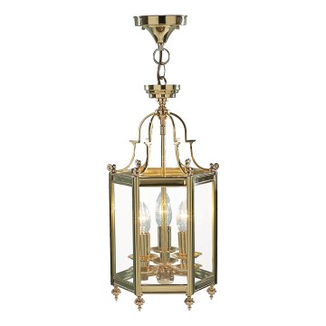 Där Lighting MOO0340 - Żyrandol na łańcuchu MOORGATE 3xE14/60W/230V mosiądz