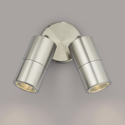 Där Lighting ORT0968 - LED zewnętrzny kinkiet punktowy ORTEGA 2xGU10/5W/230V IP65 chrom błyszczący
