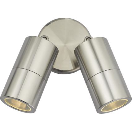 Där Lighting ORT0968 - LED zewnętrzny kinkiet punktowy ORTEGA 2xGU10/5W/230V IP65 chrom błyszczący