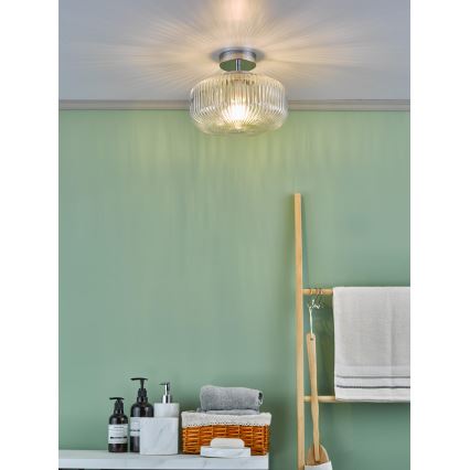 Där Lighting RIV5208 - Łazienkowy przysufitowy żyrandol RIVA 1xE27/60W/230V IP44 błyszczący chrom