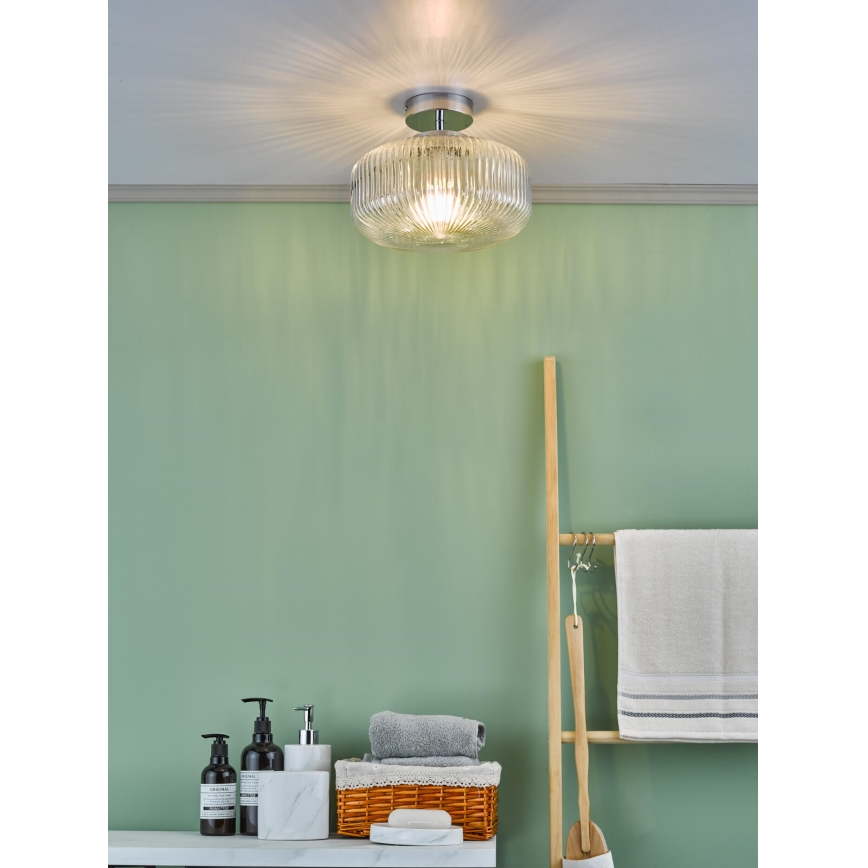 Där Lighting RIV5208 - Łazienkowy przysufitowy żyrandol RIVA 1xE27/60W/230V IP44 błyszczący chrom