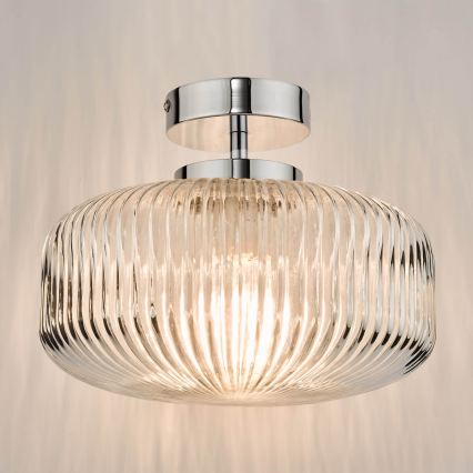 Där Lighting RIV5208 - Łazienkowy przysufitowy żyrandol RIVA 1xE27/60W/230V IP44 błyszczący chrom