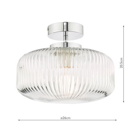 Där Lighting RIV5208 - Łazienkowy przysufitowy żyrandol RIVA 1xE27/60W/230V IP44 błyszczący chrom