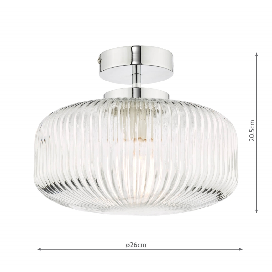 Där Lighting RIV5208 - Łazienkowy przysufitowy żyrandol RIVA 1xE27/60W/230V IP44 błyszczący chrom