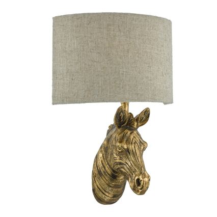 Där Lighting ABB0735 - Kinkiet ABBY 1xE14/40W/230V lniany/złoty