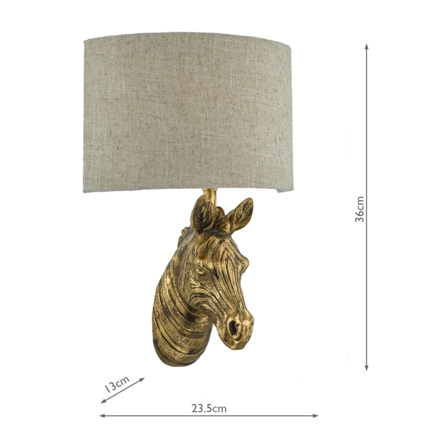 Där Lighting ABB0735 - Kinkiet ABBY 1xE14/40W/230V lniany/złoty