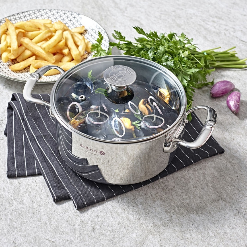 De Buyer 3427.28 - Garnek z pokrywą MILADY 28 cm stal nierdzewna