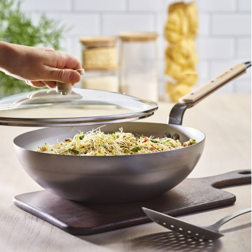 De Buyer 5717.28 - Patelnia Wok MINERAL B BOIS 28 cm