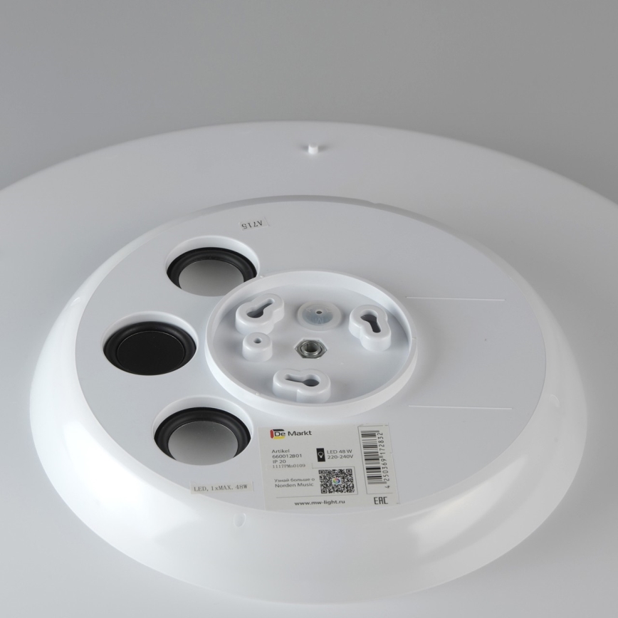De Markt 660012801 - LED RGB Ściemniany plafon z głośnikiem NORDEN LED/72W/230V + pilot
