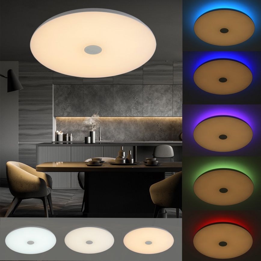 De Markt 660012801 - LED RGB Ściemniany plafon z głośnikiem NORDEN LED/72W/230V + pilot
