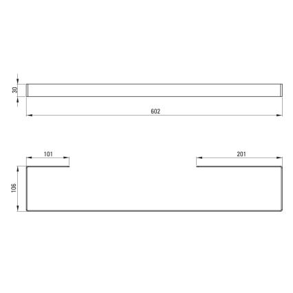 Deante ADM_A621 - Wieszak ścienny na ręczniki MOKKO 60 cm biały
