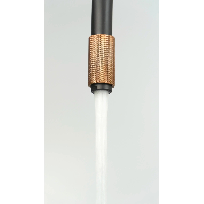 Deante BCA_B64M - Bateria zlewozmywakowa ASTER czarna/mosiężna