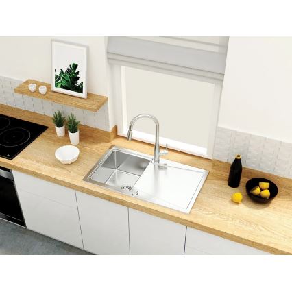 Deante BDH_072M - Bateria kuchenna z wyciąganą wylewką LUKRECJA chrom błyszczący