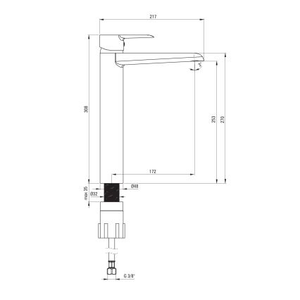 Deante BFC_020K - Bateria umywalkowa CORIO, chrom błyszczący