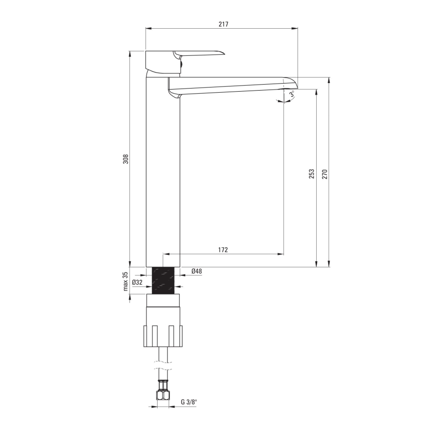 Deante BFC_020K - Bateria umywalkowa CORIO, chrom błyszczący