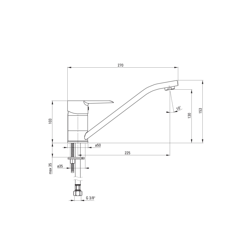 Deante BFC_060M - Bateria kuchenna CORIO chrom błyszczący