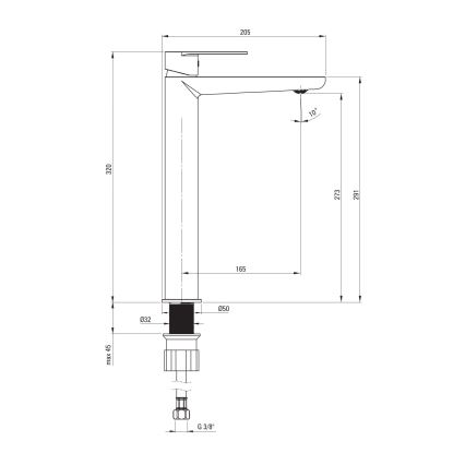 Deante BGA_N20K - Bateria umywalkowa ALPINIA czarna