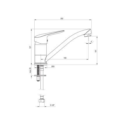 Deante BMO_N26M - Bateria umywalkowa BORO 12,7 cm czarna