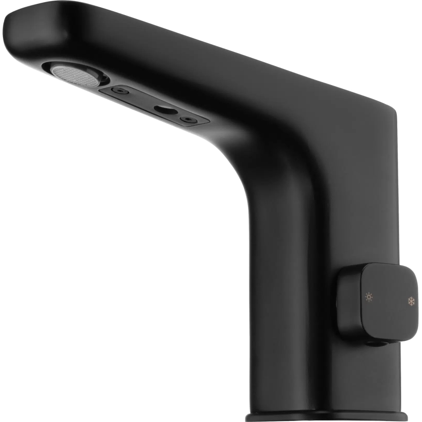 Deante BQH_N29V - Bezdotykowa bateria umywalkowa z regulacją temperatury HIACYNT 230/6V czarna
