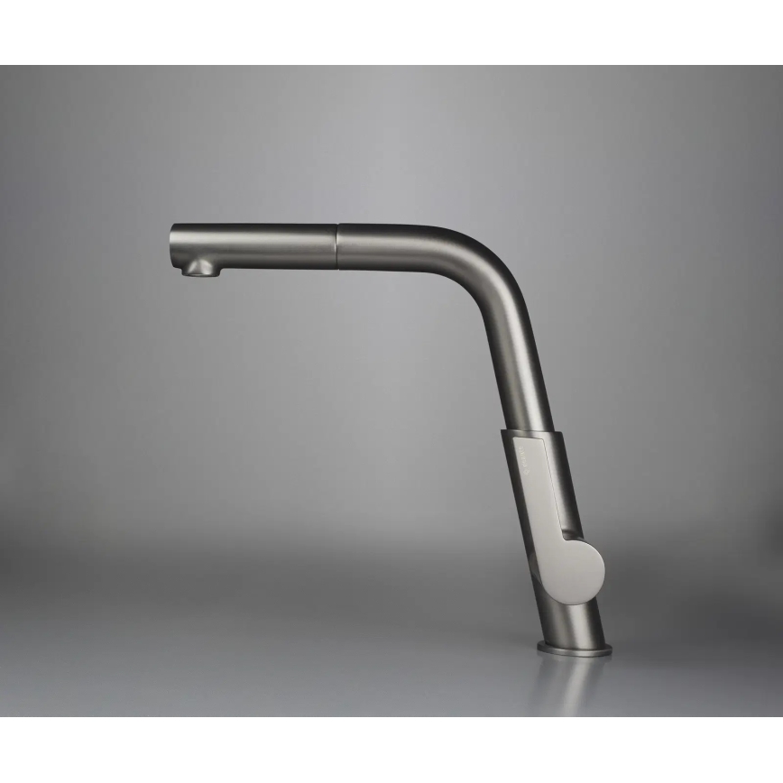 Deante BQS_D73M - Bateria zlewozmywakowa z wyciąganą wylewką SILIA, tytanowa
