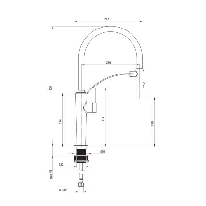 Deante BRC_072M - Bateria kuchenna z elast. ramą CORDA chrom błyszczący
