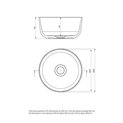 Deante CDJ_6U2S - Umywalka nablatowa JASMIN o średnicy 28 cm, ceramika/biała