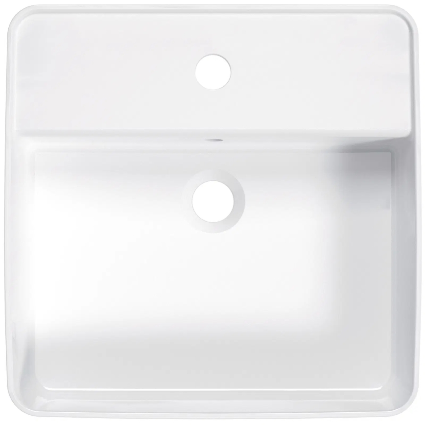Deante CGS_6U4B - Umywalka nablatowa z otworem na baterię SQUARE 42x42 cm ceramika/biała