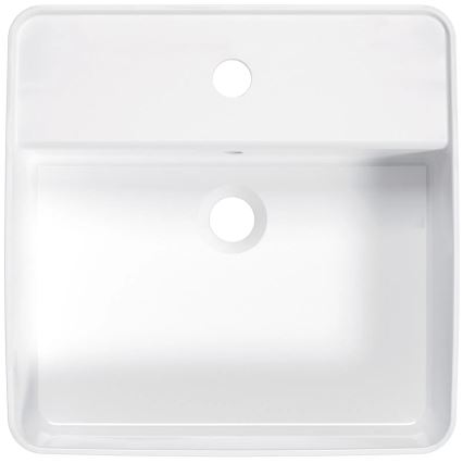 Deante CGS_6U4B - Umywalka nablatowa z otvorem do baterii SQUARE 42x42 cm ceramika/biały